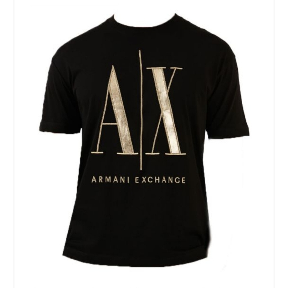 NEW Armani Exchange Men's Black/Gold Tshirt Sz XL